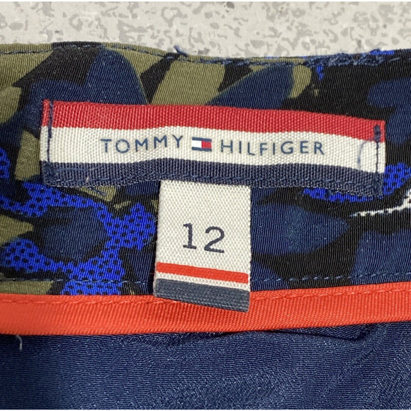 Tommy Hilfiger casual skirt size 12 blue print side pockets lined pleated preppy - Picture 2 of 7